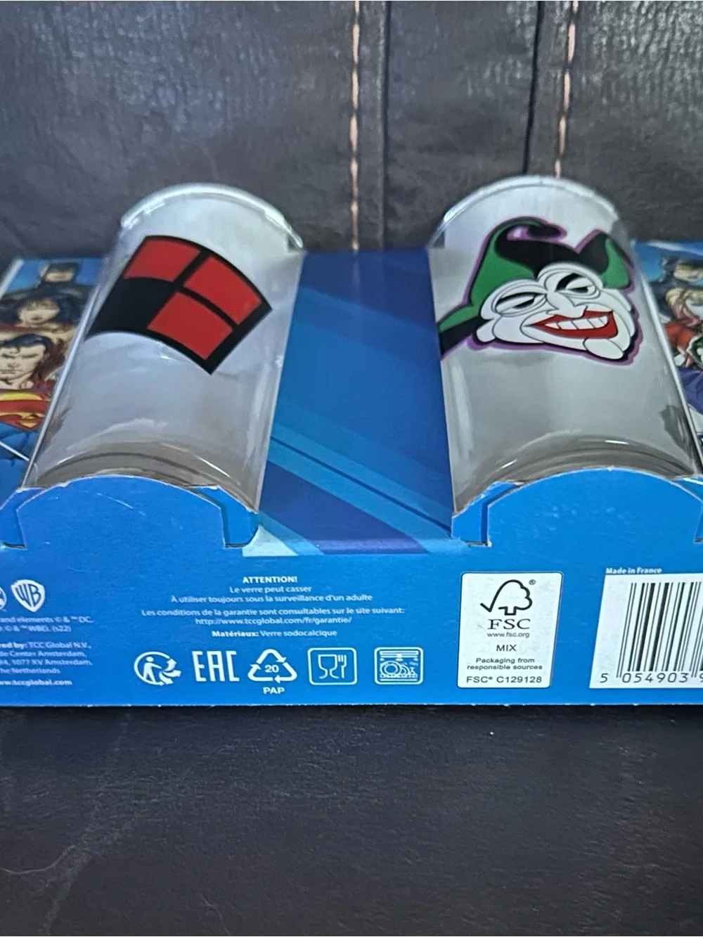 DC Comics Harley Quinn & Joker Glasses - Set of 2